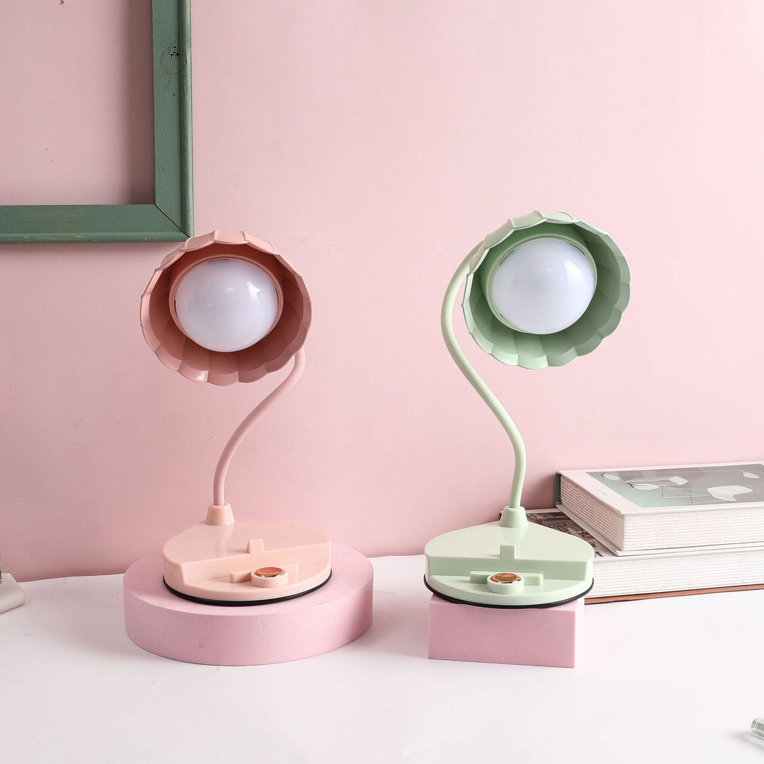 Ładowalna lampa stołowa LED z dotykowym włącznikiem – Skandynawski design kwiatowy