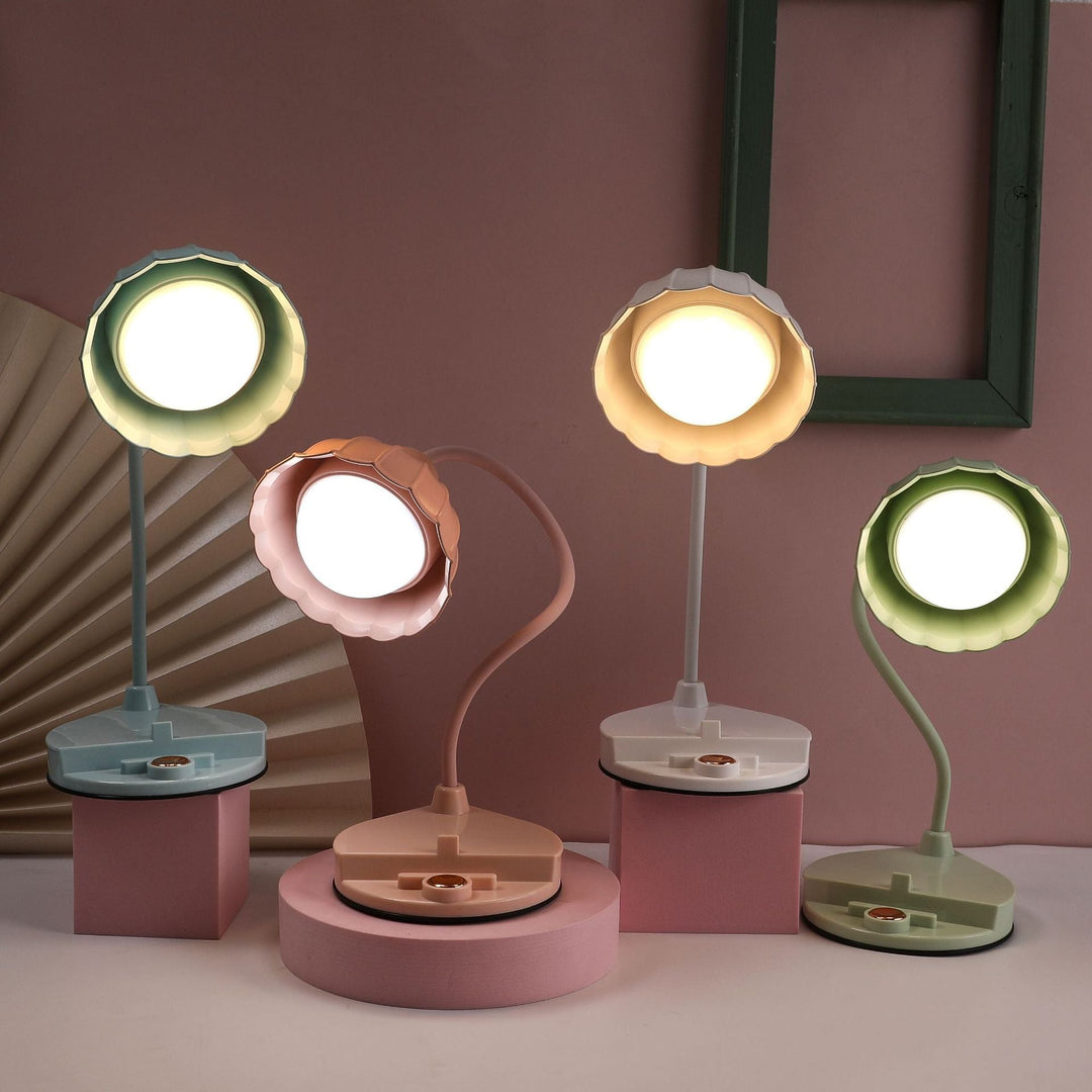 Ładowalna lampa stołowa LED z dotykowym włącznikiem – Skandynawski design kwiatowy