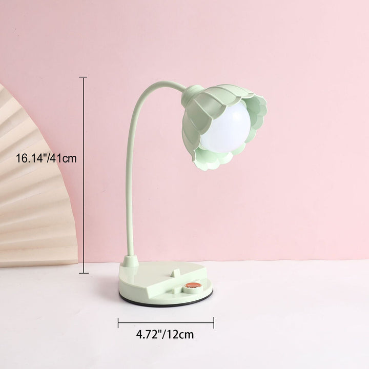 Ładowalna lampa stołowa LED z dotykowym włącznikiem – Skandynawski design kwiatowy