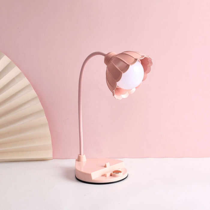 Ładowalna lampa stołowa LED z dotykowym włącznikiem – Skandynawski design kwiatowy
