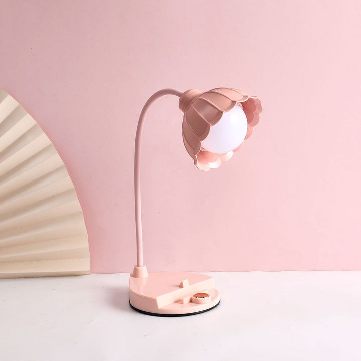 Ładowalna lampa stołowa LED z dotykowym włącznikiem – Skandynawski design kwiatowy