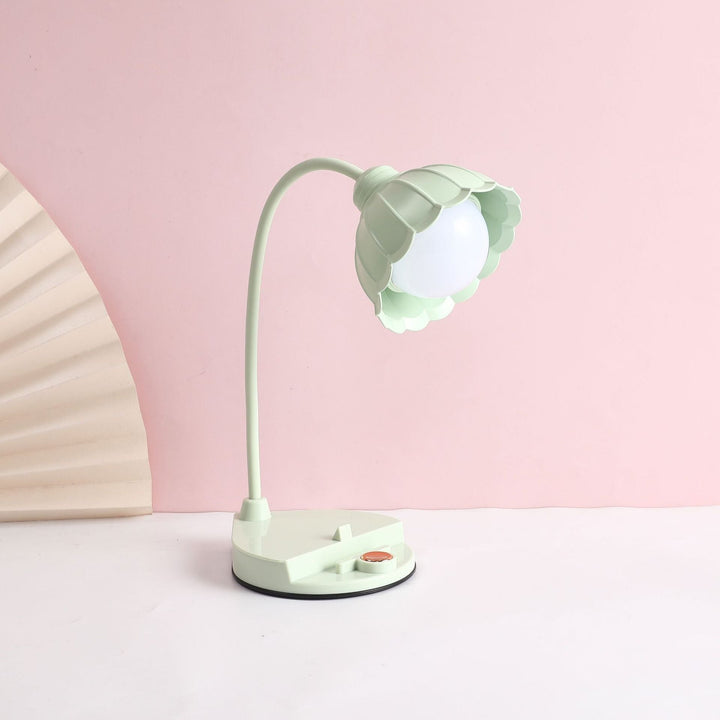 Ładowalna lampa stołowa LED z dotykowym włącznikiem – Skandynawski design kwiatowy