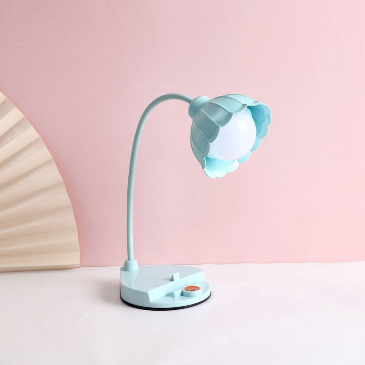 Ładowalna lampa stołowa LED z dotykowym włącznikiem – Skandynawski design kwiatowy