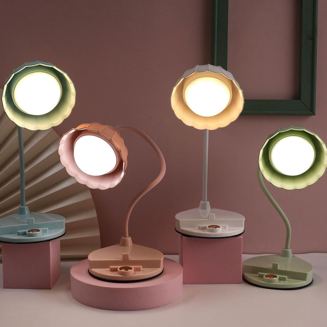 Ładowalna lampa stołowa LED z dotykowym włącznikiem – Skandynawski design kwiatowy