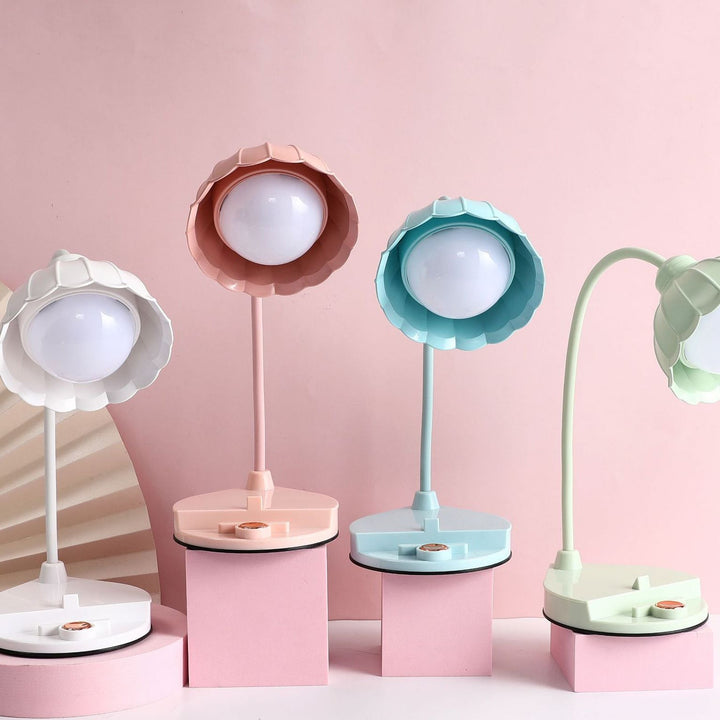Ładowalna lampa stołowa LED z dotykowym włącznikiem – Skandynawski design kwiatowy