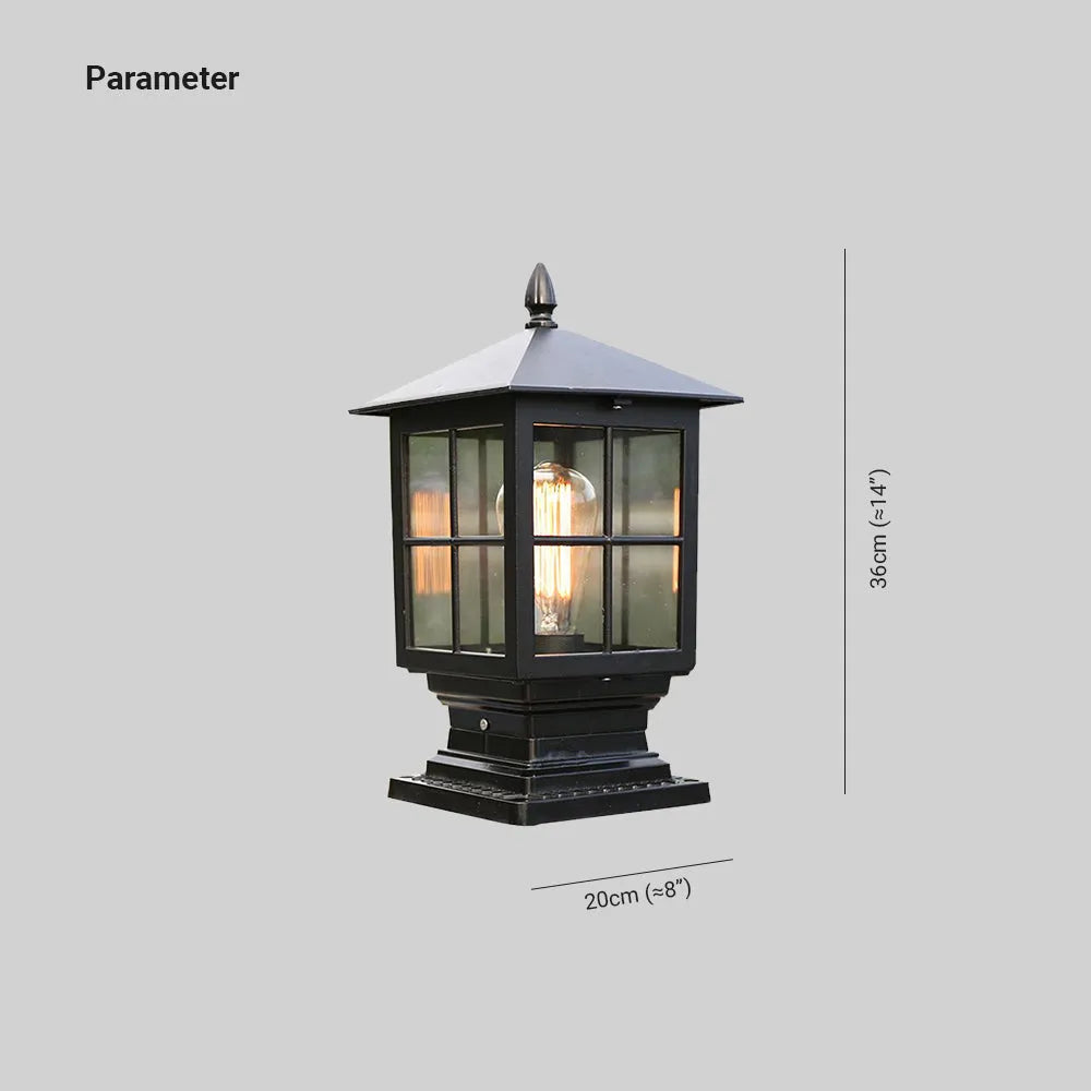 Lampa Zewnętrzna Czarna Metalowa Lampa Słupowa