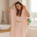 Ultramokry polarowy poncho z kapturem – Szybkoschnący unisex szlafrok kąpielowy i spa