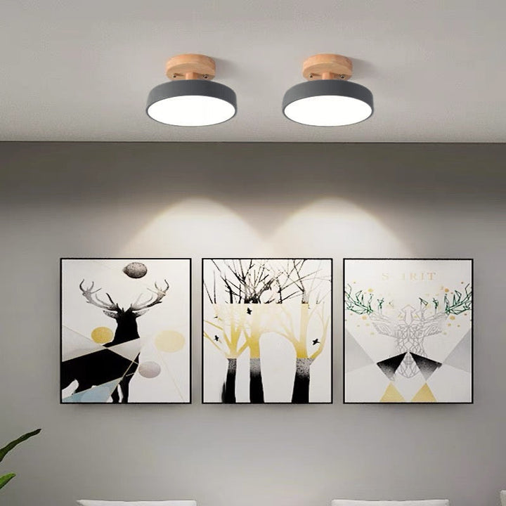 Lampa sufitowa LED z drewna