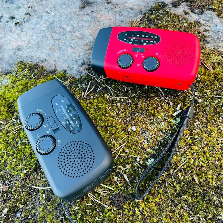 Radio awaryjne - 2000 mAh wbudowany powerbank, latarka i panele słoneczne