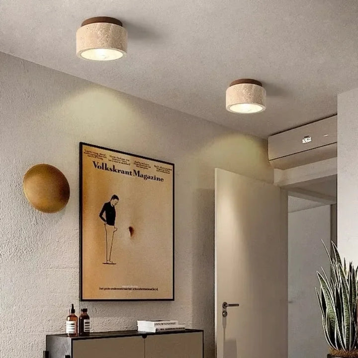 Lampa wisząca Travertin | Kamień naturalny | Minimalistyczny design | Kompatybilna z E27