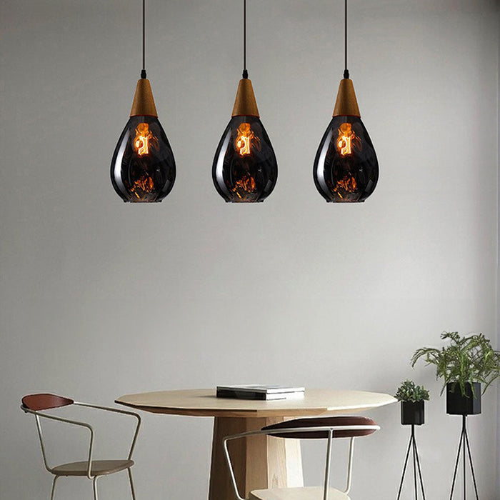 Vintage Kropelkowa Lampa Szklana do Stylowych Kuchni