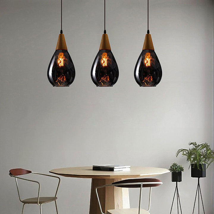 Vintage Kropelkowa Lampa Szklana do Stylowych Kuchni