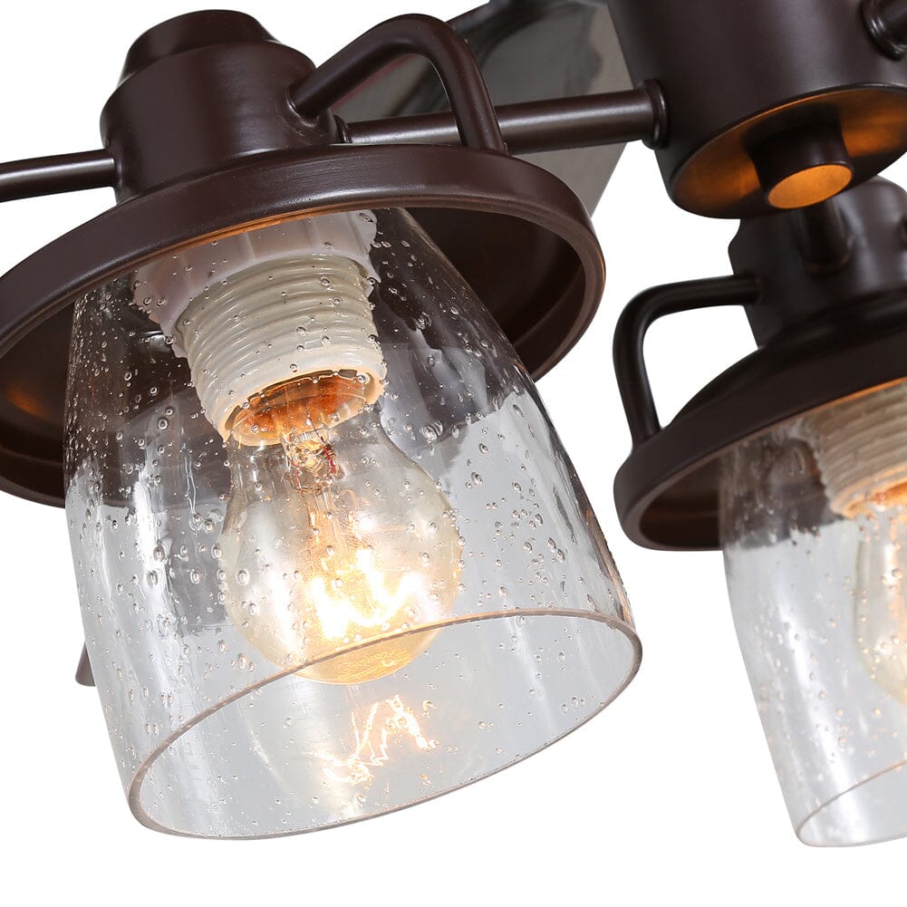 Rustykalny wentylator sufitowy 52 cale z pilotem i 3 lampami LED