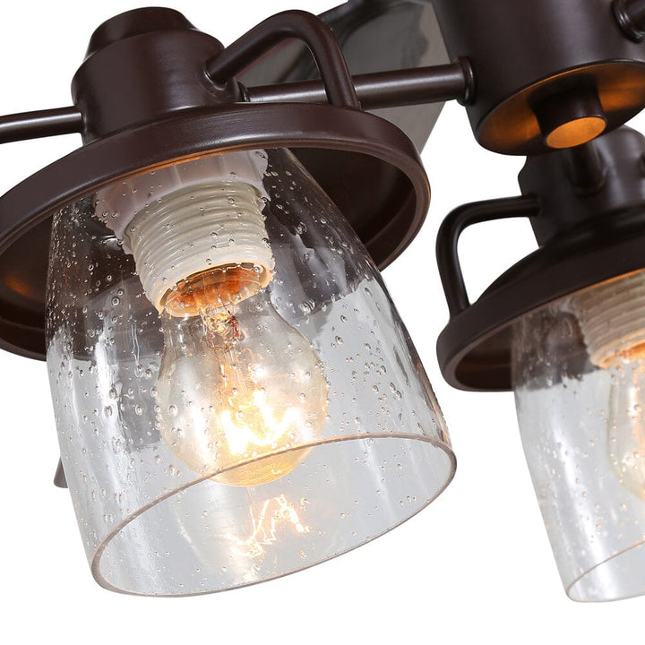 Rustykalny wentylator sufitowy 52 cale z pilotem i 3 lampami LED