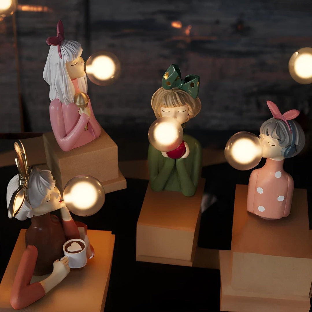 Nocna lampa z efektem bąbelków – USB Bubble Girl Ornament do stworzenia przytulnego domu