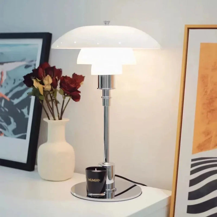 LumeSphere – Lampa biurkowa ze szkła z ściemnialnym LED