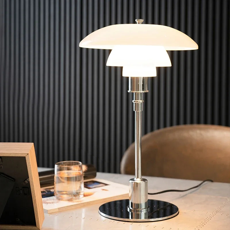 LumeSphere – Lampa biurkowa ze szkła z ściemnialnym LED