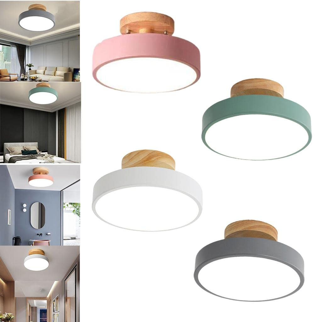 Lampa sufitowa LED z drewna