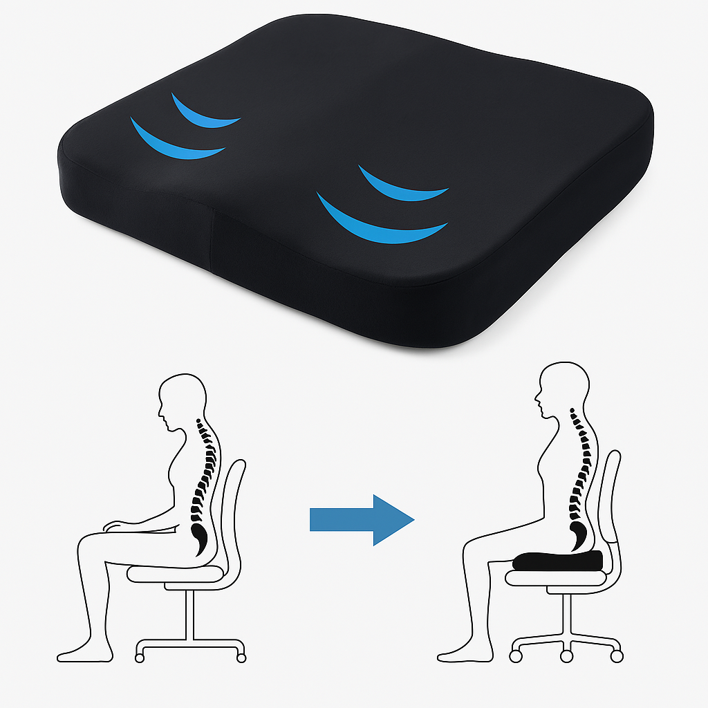 Ergonomiczna Poduszka Siedząca – Ulga dla Kości Ogonowej i Bólu Pleców