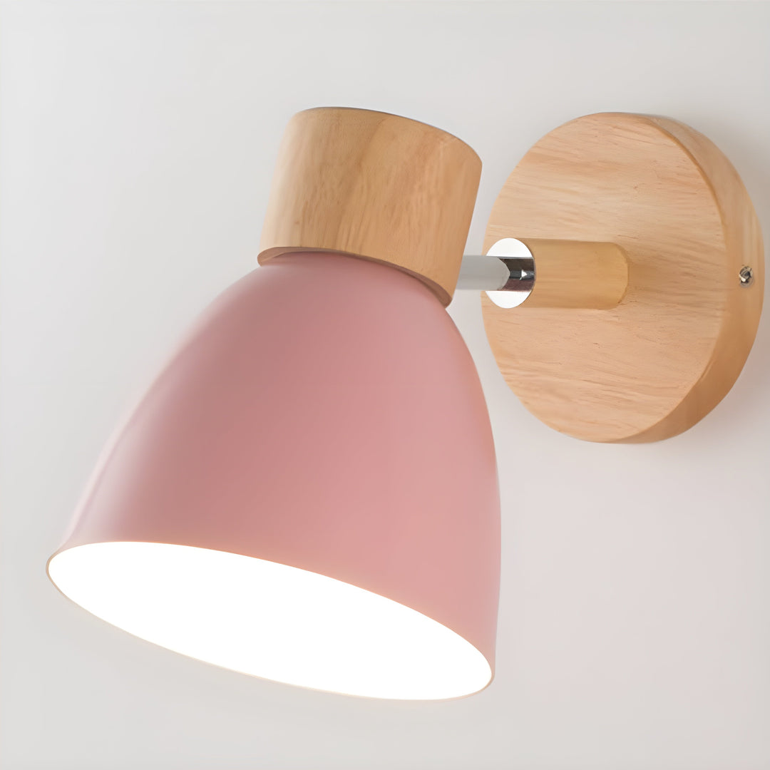 Nordisk Lampa Ścienna z Drewna | Kompaktowa lampa E27 z włącznikiem | Naturalne drewno