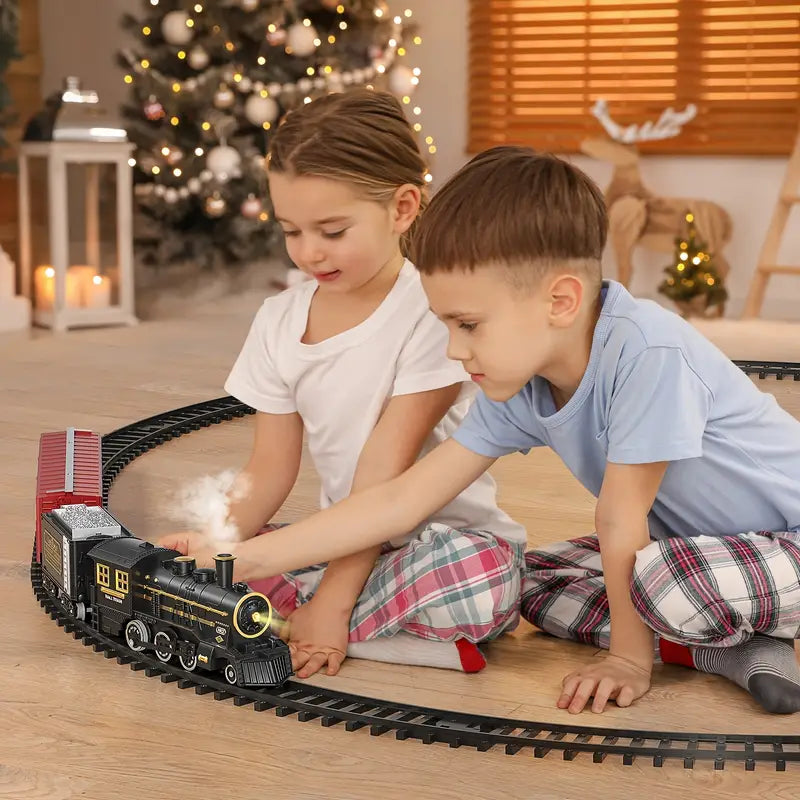 RailRush - Akumulatorowy elektryczny zestaw kolejowy z realistycznymi dźwiękami i łatwymi do zbudowania torami