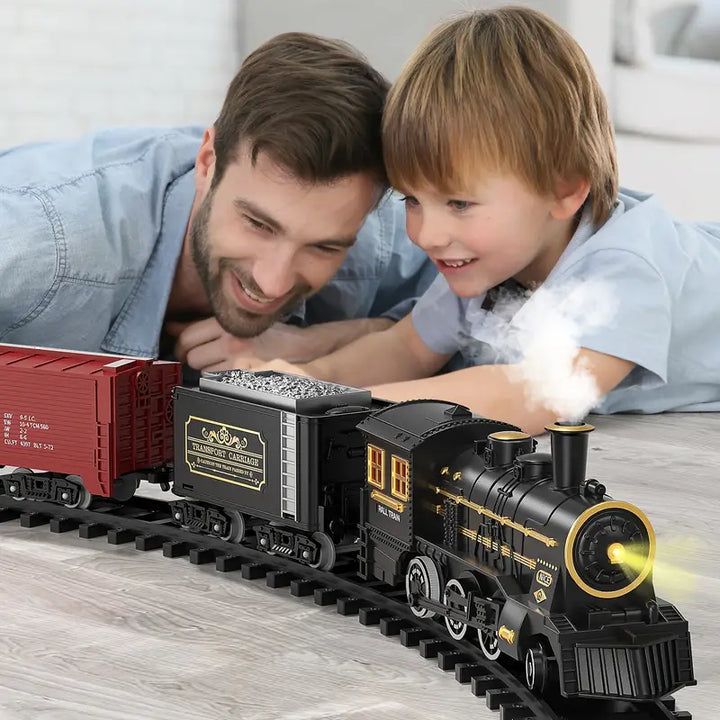 RailRush - Akumulatorowy elektryczny zestaw kolejowy z realistycznymi dźwiękami i łatwymi do zbudowania torami