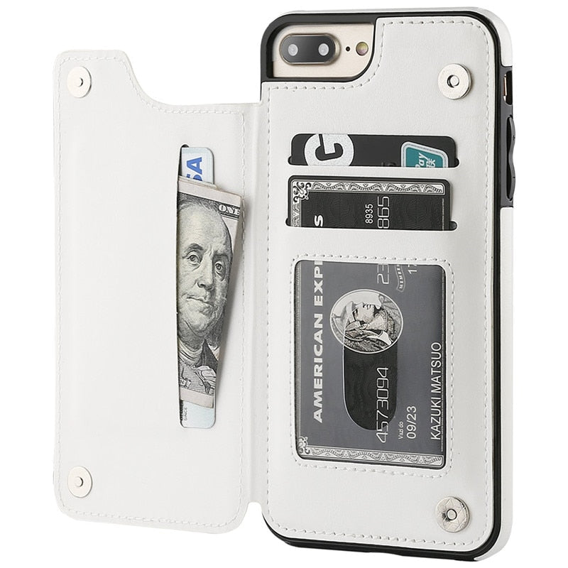Etui na telefon iPhone z portfelem ze skóry