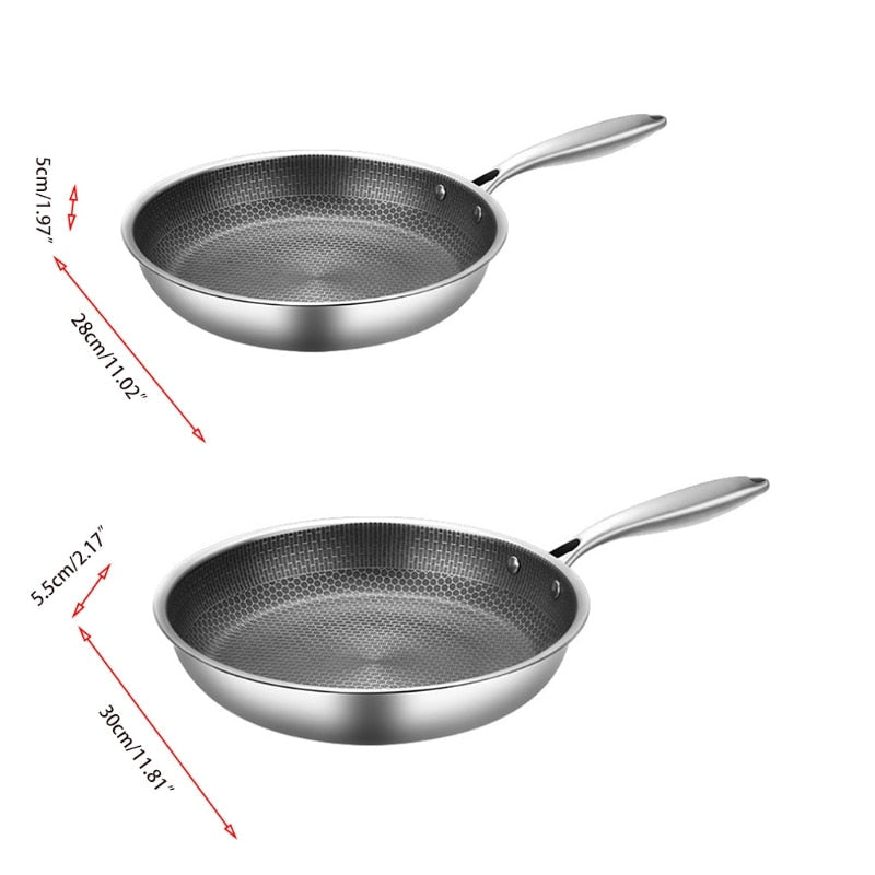 Patelnia Carvallo ze stali nierdzewnej z powłoką non-stick i strukturą plastra miodu | Do wszystkich rodzajów kuchenek, w tym indukcyjnych | Odporny na zarysowania i bezpieczny w zmywarce