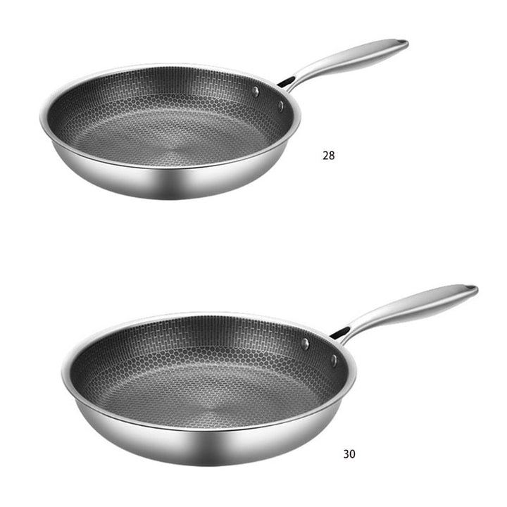Patelnia Carvallo ze stali nierdzewnej z powłoką non-stick i strukturą plastra miodu | Do wszystkich rodzajów kuchenek, w tym indukcyjnych | Odporny na zarysowania i bezpieczny w zmywarce