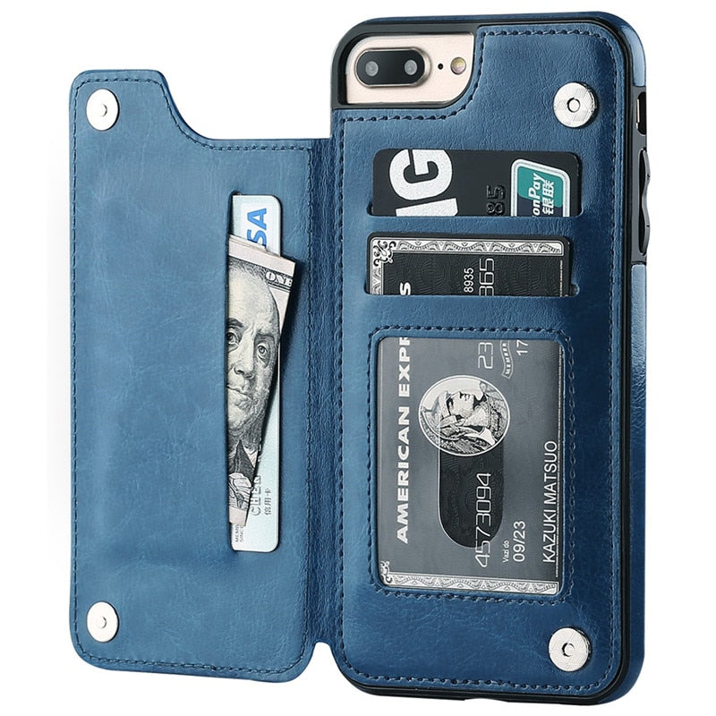 Etui na telefon iPhone z portfelem ze skóry