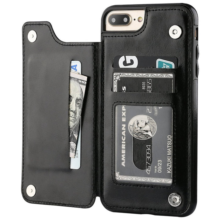 Etui na telefon iPhone z portfelem ze skóry