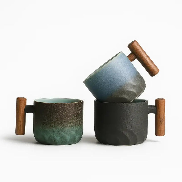Rustykalne ceramiczne kubki – Ręcznie robione kubki do kawy w boho designie