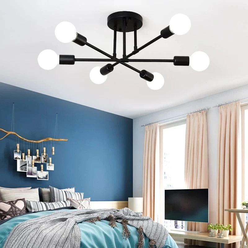 Nowoczesna lampa sufitowa inspirowana satelitą