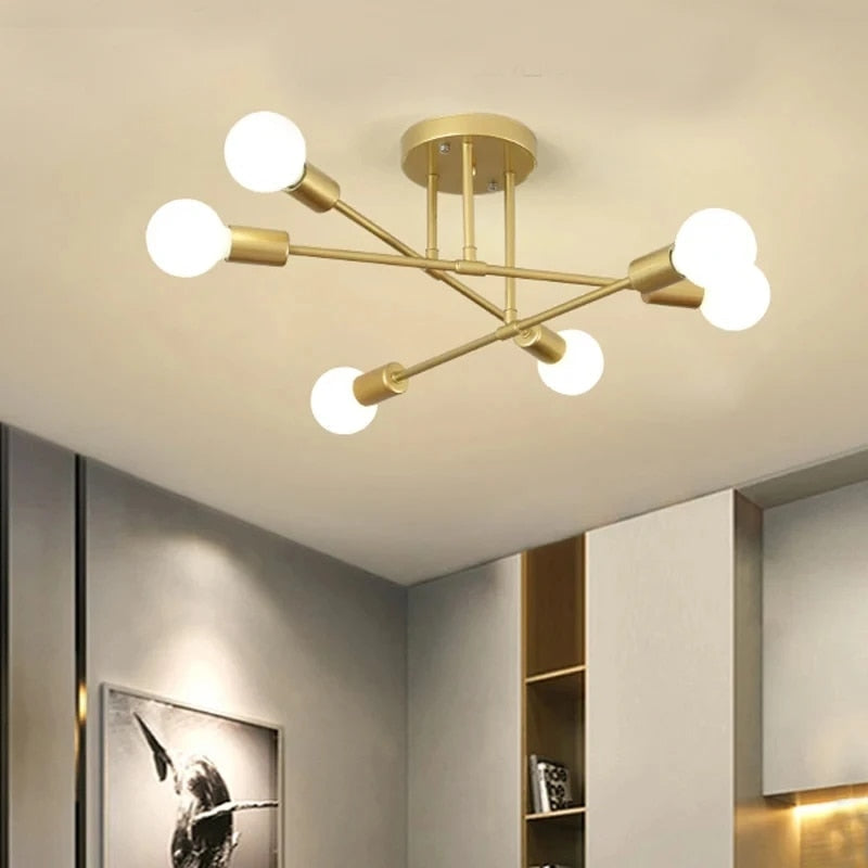 Nowoczesna lampa sufitowa inspirowana satelitą