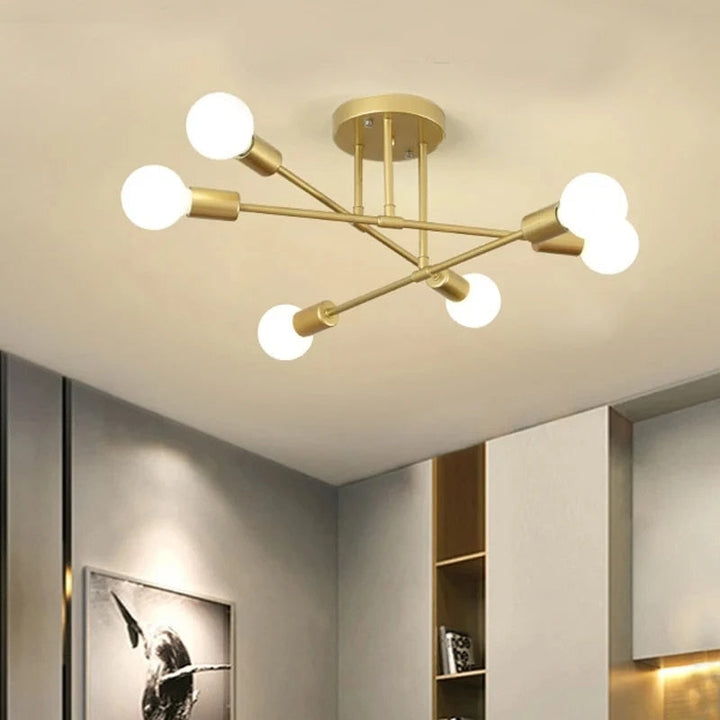 Nowoczesna lampa sufitowa inspirowana satelitą