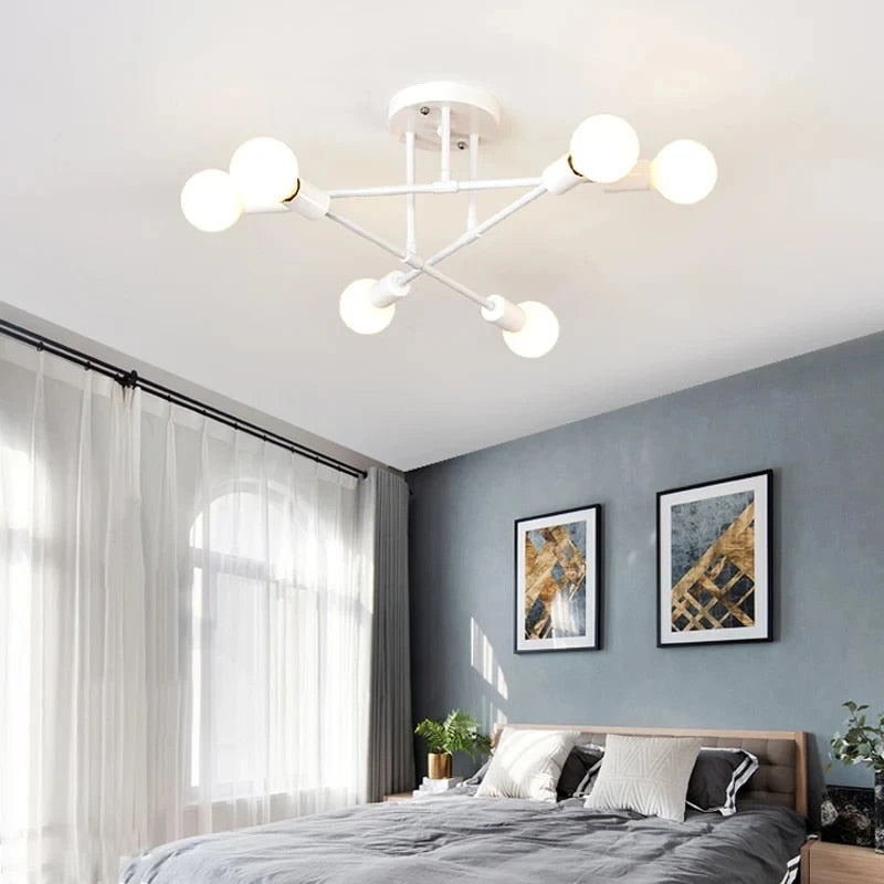 Nowoczesna lampa sufitowa inspirowana satelitą