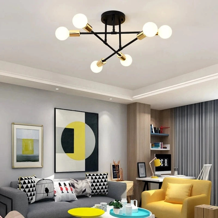 Nowoczesna lampa sufitowa inspirowana satelitą