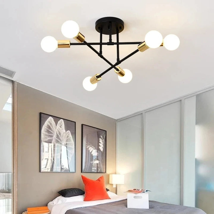 Nowoczesna lampa sufitowa inspirowana satelitą
