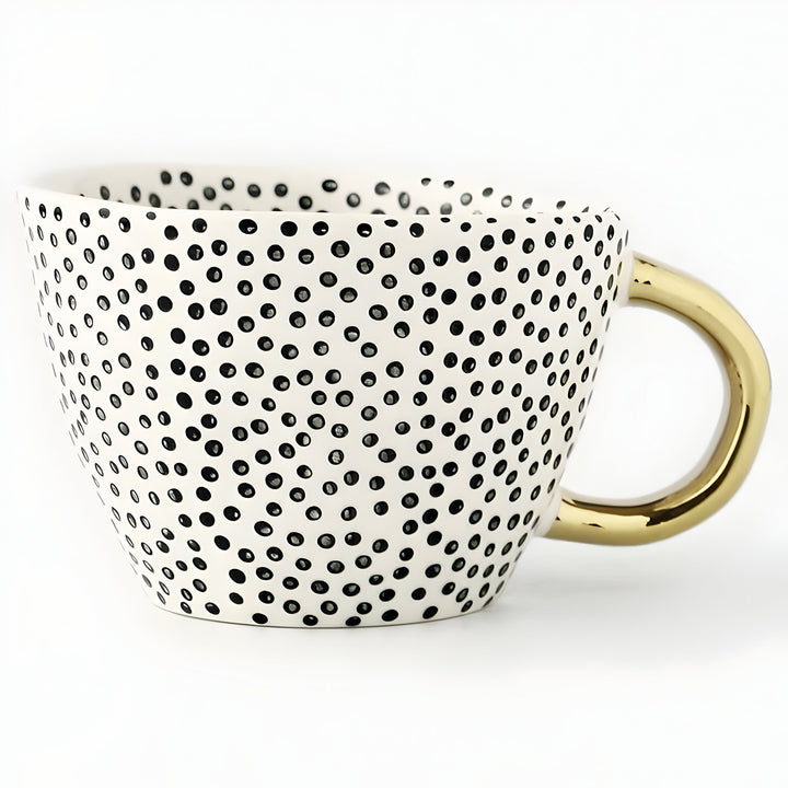 Kubek ceramiczny z geometrycznym wzorem – Stylowy i nowoczesny | Idealny do kawy lub herbaty