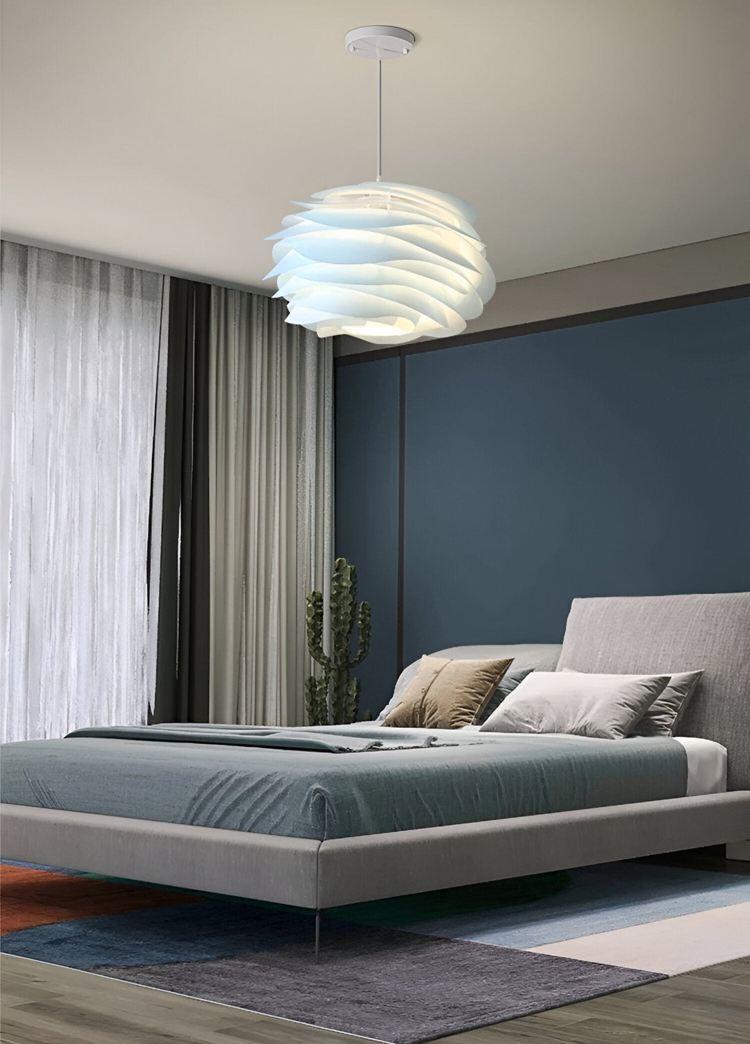 Lampa sufitowa Aurora – Elegancki zwis PVC w kwiatowym wzorze