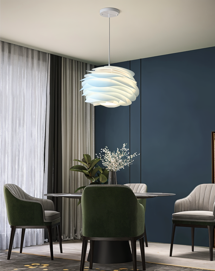 Lampa sufitowa Aurora – Elegancki zwis PVC w kwiatowym wzorze