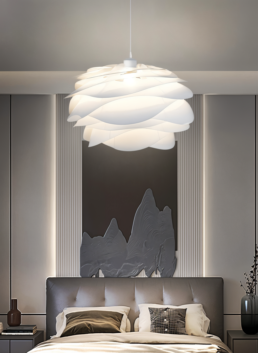 Lampa sufitowa Aurora – Elegancki zwis PVC w kwiatowym wzorze