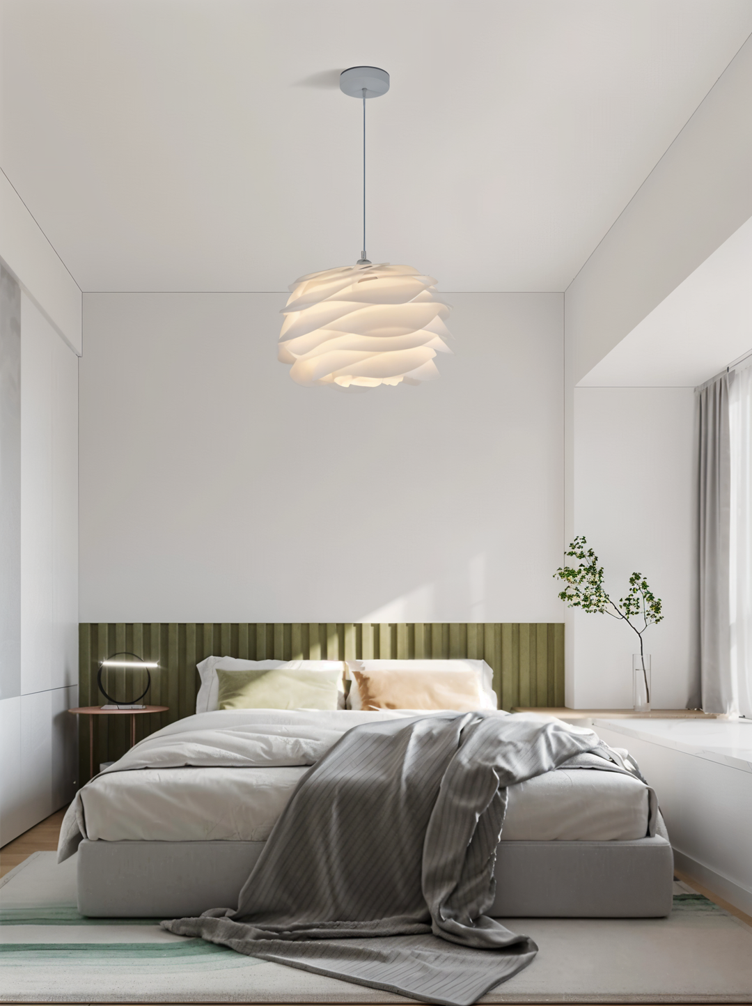 Lampa sufitowa Aurora – Elegancki zwis PVC w kwiatowym wzorze
