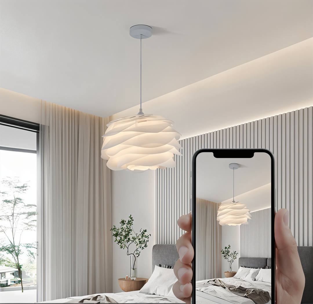 Lampa sufitowa Aurora – Elegancki zwis PVC w kwiatowym wzorze
