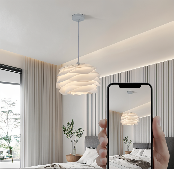 Lampa sufitowa Aurora – Elegancki zwis PVC w kwiatowym wzorze