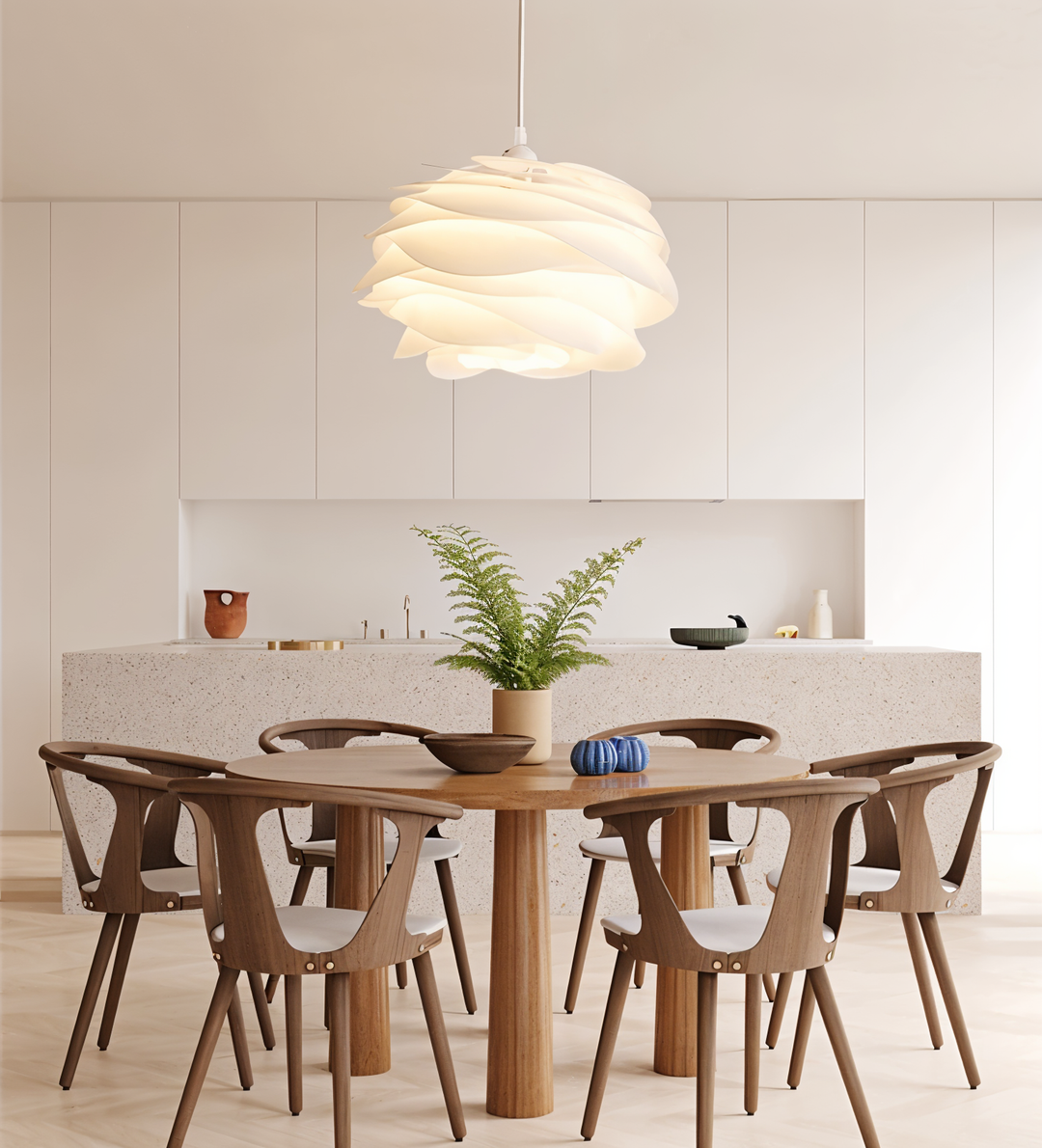 Lampa sufitowa Aurora – Elegancki zwis PVC w kwiatowym wzorze