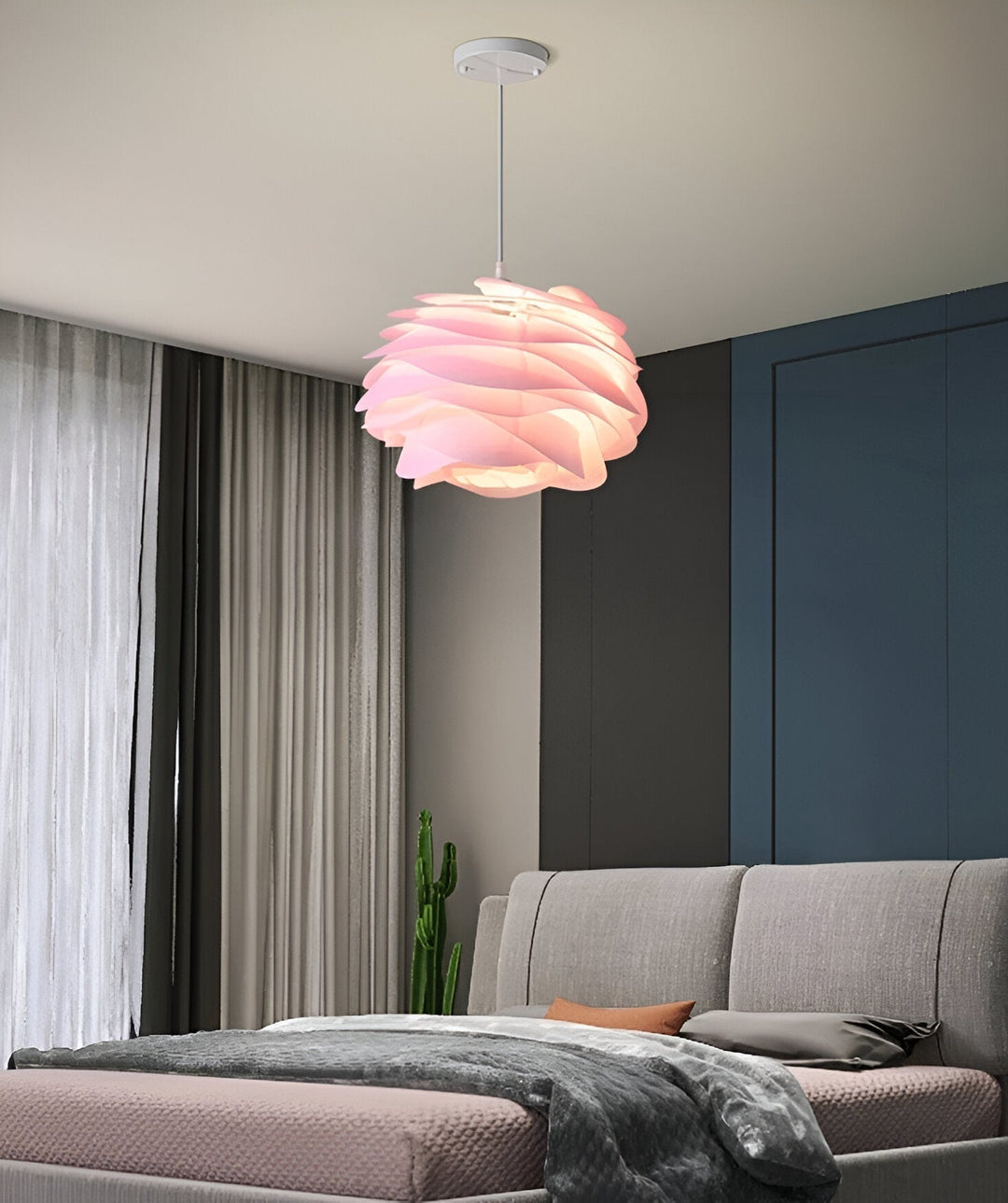 Lampa sufitowa Aurora – Elegancki zwis PVC w kwiatowym wzorze