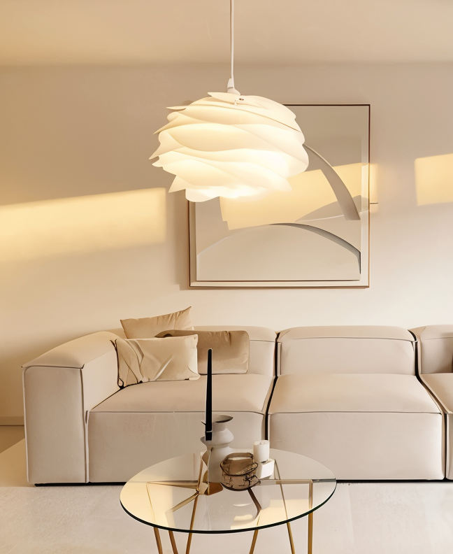 Lampa sufitowa Aurora – Elegancki zwis PVC w kwiatowym wzorze