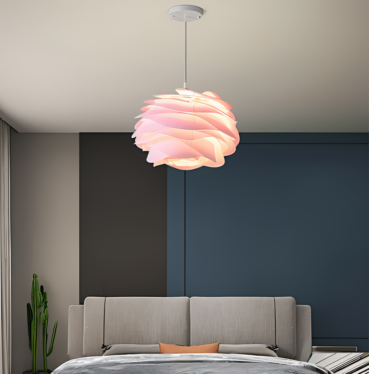 Lampa sufitowa Aurora – Elegancki zwis PVC w kwiatowym wzorze