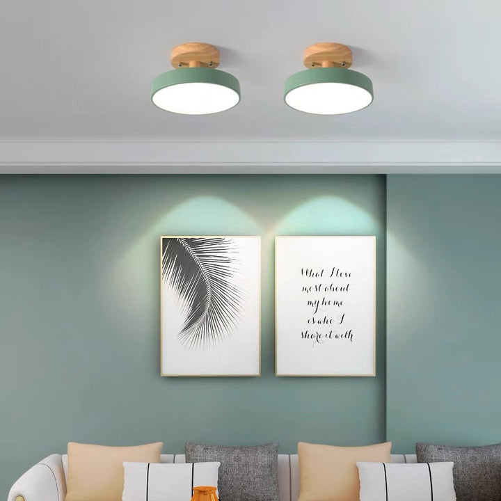 Lampa sufitowa LED z drewna